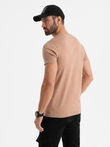 Tricou bărbătesc din bumbac cu buzunar - maro deschis V7 OM-TSPT-0154