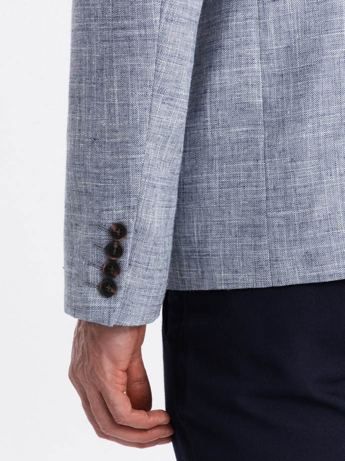 Blazer bărbătesc cu croială REGULAR cu in - albastru deschis V3 OM-BLZB-0128