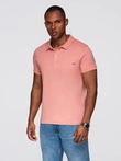 Classic cotton knit polo shirt - pink V4 OM-POWS-0142