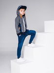 Boy's hoodie with zipper - dark grey KB013
