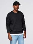 Vyriškas džemperis RELAXED FIT su įspaustais užrašais - juodas V1 OM-SSNZ-0164