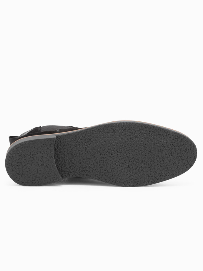 Cizme din piele pentru bărbați - negru V2 OM-FOCS-0134