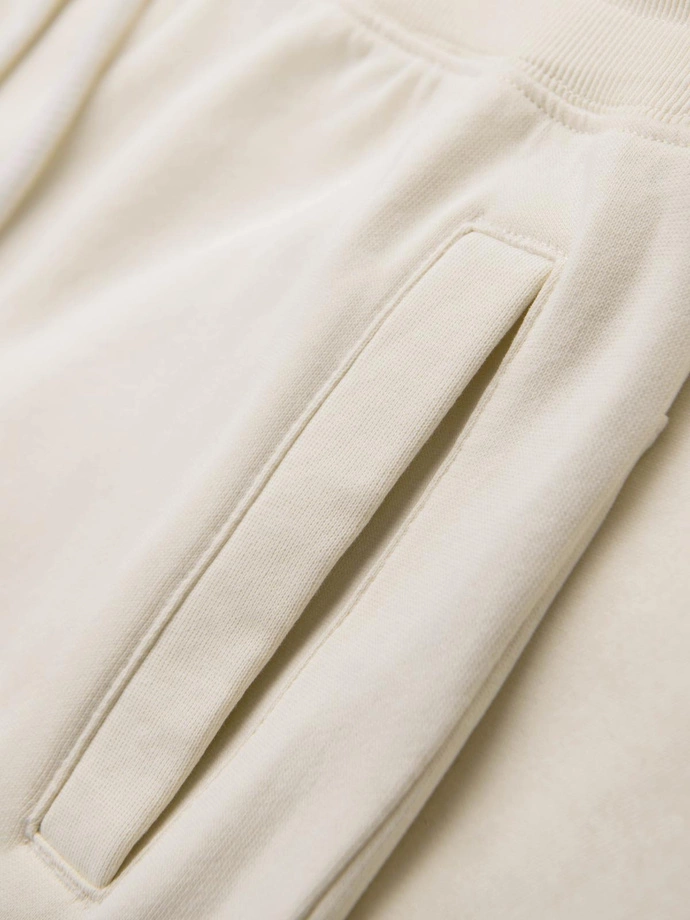 Pánské tepláky jogger - krémové V11 OM-PABS-0173