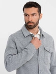 Men's lightweight fleece jacket with viscose - gray V2 OM-JANP-0199
