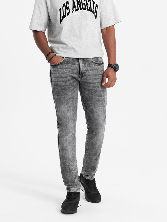 Vyriškos džinsinės kelnės SLIM FIT - pilkos V4 OM-PADP-0110