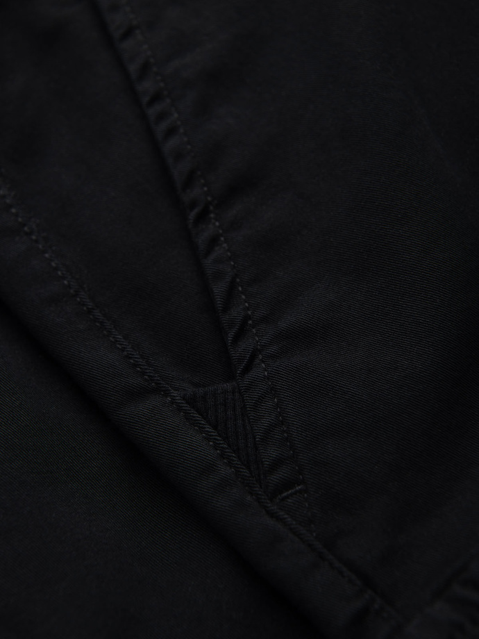 Vyriški medvilniniai krovininiai šortai su elastine juosta - juodi V4 OM-SRCG-0190