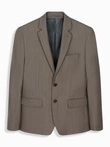 Elegantiška SLIM FIT vyriška striukė su rajono audiniu - alyvuogių žalia V5 OM-BLZB-0135