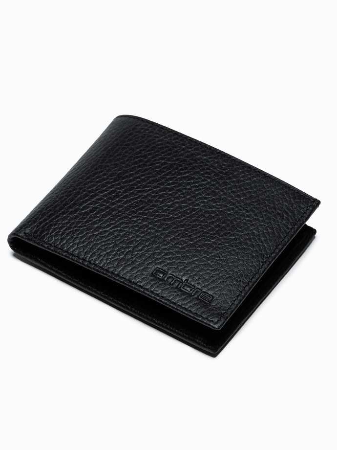 Men's leather wallet - black A609