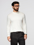 Men's knitted half turtleneck with viscose - cream V4 OM-SWTN-0100 