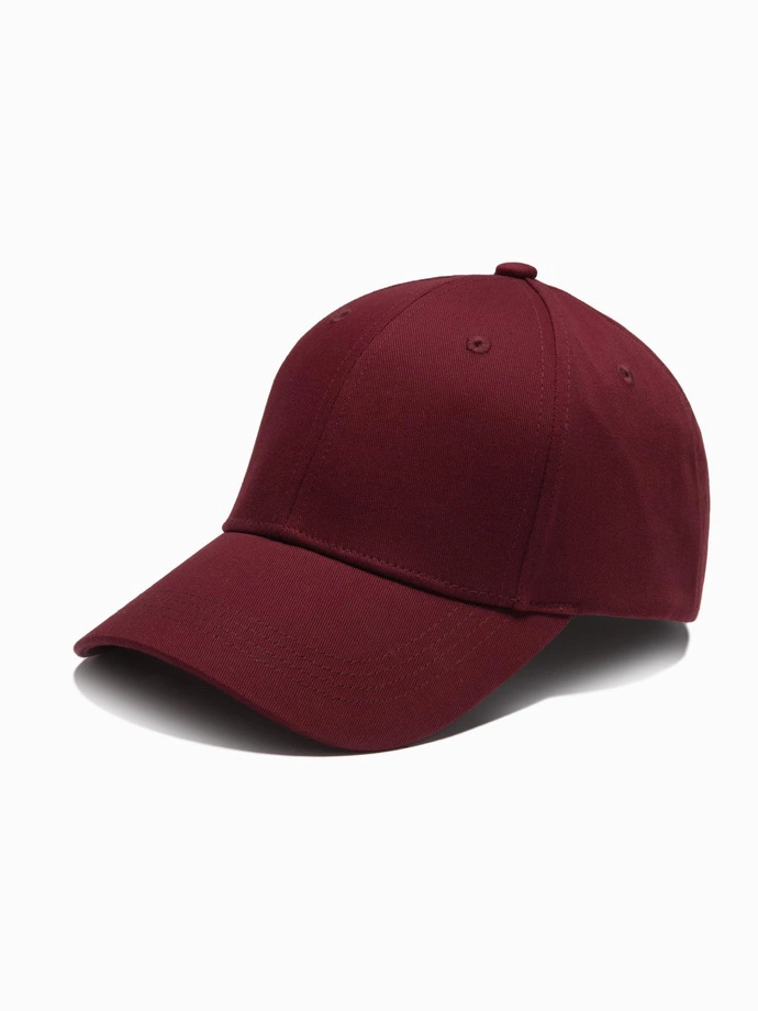 Men's one-color baseball cap - maroon V3 OM-ACCS-0105 