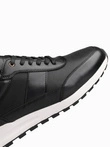 Adidași sport din piele ecologică pentru bărbați - negru V2 OM-FOSL-0181