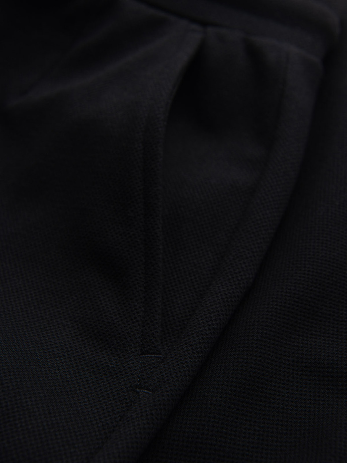 Men's knit shorts with rolled up legs - black V2 OM-SRCS-0170