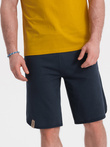Pantaloni scurți de trening cu picior rotunjit pentru bărbați - albastru marin V7 OM-SRSK-0105