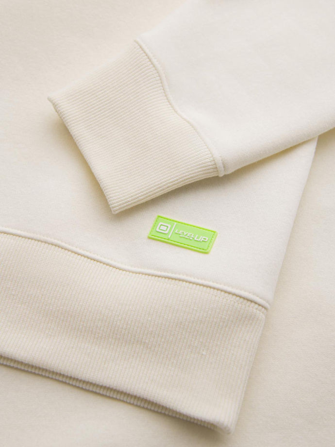 Klasická unisex mikina s okrúhlym výstrihom - krémová V2 OU-SNBC-0104
