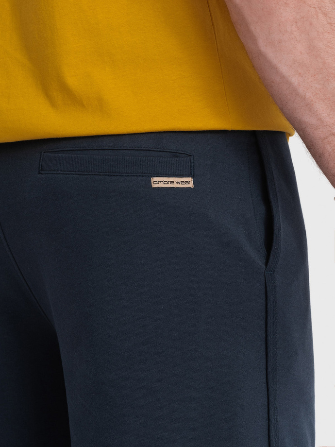 Men's rounded leg sweat shorts - navy blue V7 OM-SRSK-0105