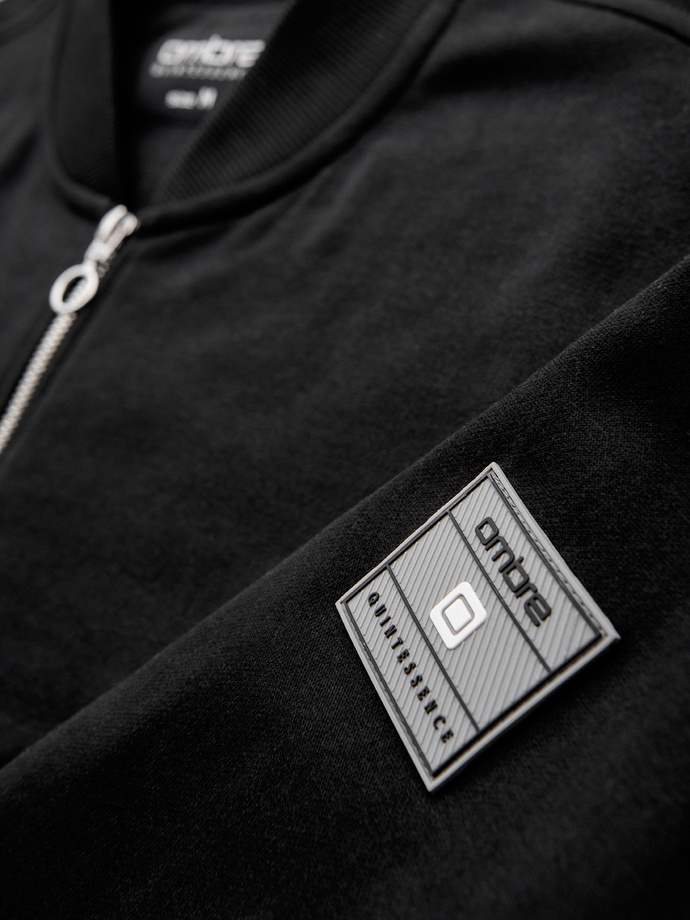 Hanorac bomber din bumbac elastic pentru bărbați - negru V5 OM-SSZP-0215