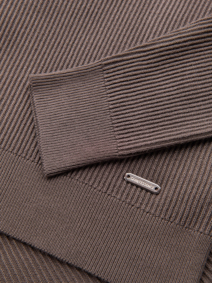 Men's ribbed sweater with buttons at the neckline - ash V4 OM-SWSW-0182