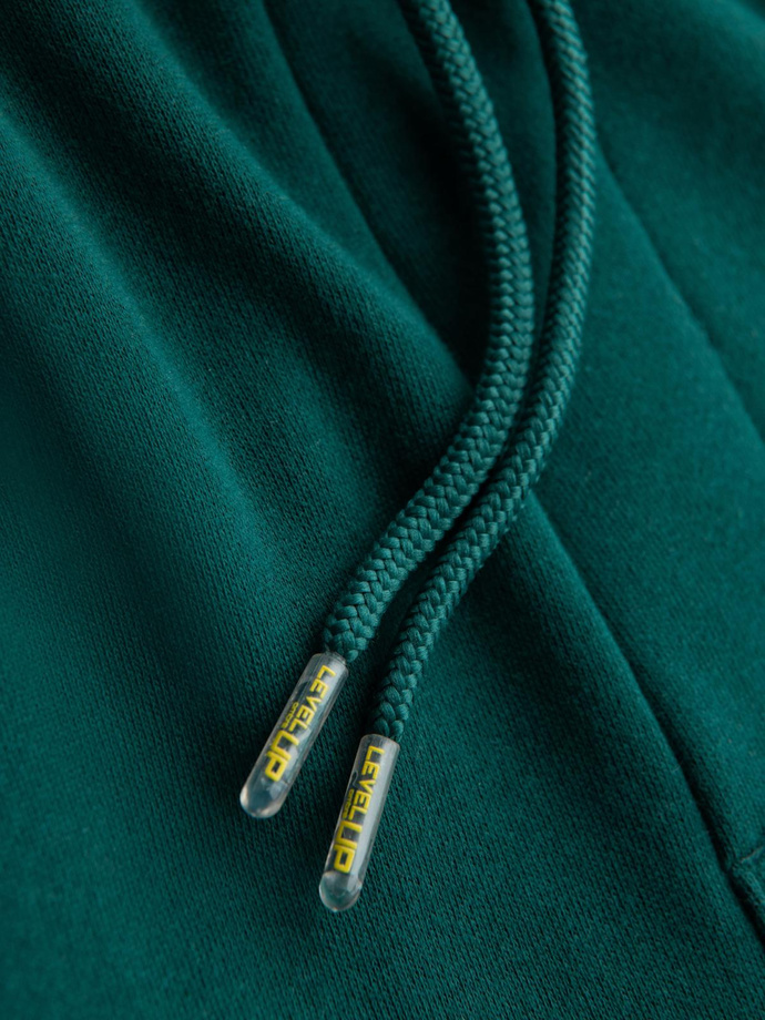 Klasické unisex tepláky s rebrovanými manžetami - tmavozelené V17 OU-PSBC-0100