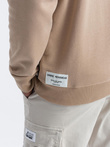 Men's OVERSIZE sweatshirt with contrasting color combination - beige V2 B1673