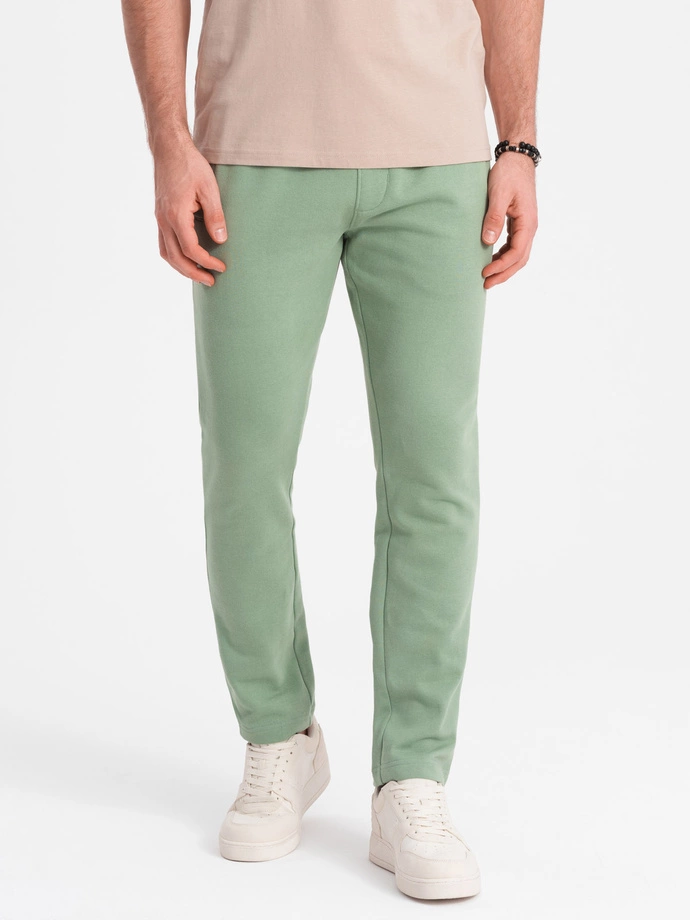 Pantaloni de trening pentru bărbați cu picior fără căptușeală - verde V3 OM-PABS-0206