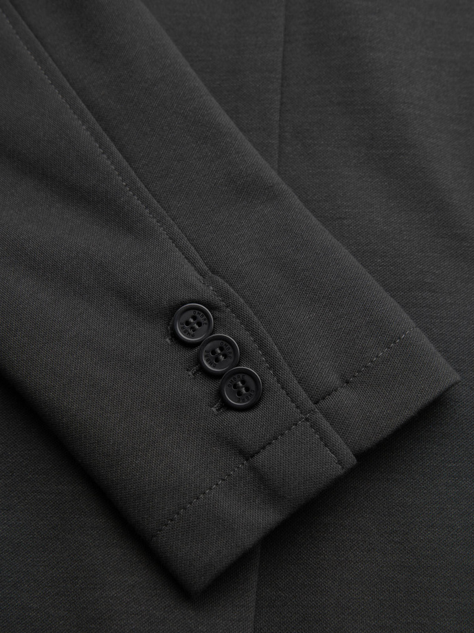 Jachetă SLIM pentru bărbați din tricot subtil structurat - grafit V1 OM-BLZB-0101