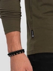 Men's BASIC longsleeve with round neckline - dark olive V7 OM-LSBL-0106
