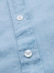 Men's patterned thin denim shirt with pocket - light blue V1 OM-SHDS-0179