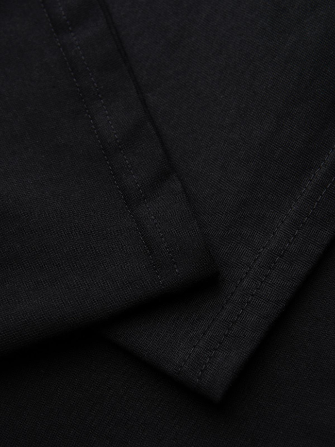 Tricou bărbătesc din bumbac cu motiv cu aripi din paiete pe spate - negru V1 OM-TSCT-0289