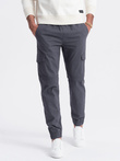 Pánske nohavice JOGGERY s cargo vreckami na zips - grafitová V3 OM-PAJO-0123