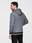 Men's softly structured hooded sweatshirt - black V1 OM-SSZP-0191