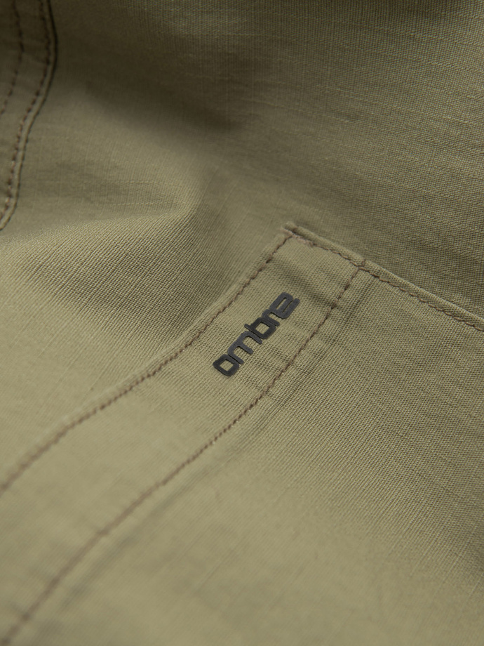 Pánske nohavice JOGGER s cargo vreckami na zips - svetlosivé V1 OM-PAJO-0135