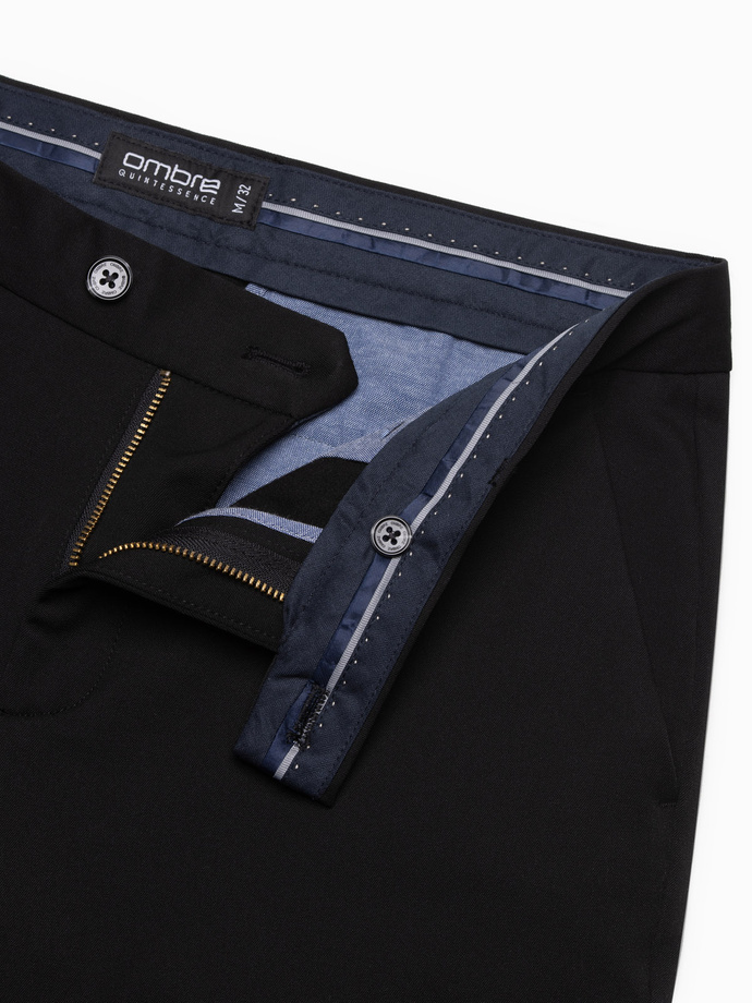 Pánské elegantní chino kalhoty SLIM FIT - černé V4 OM-PACP-0191