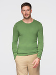 Classic men's sweater with round neckline - green V13 OM-SWBS-0106