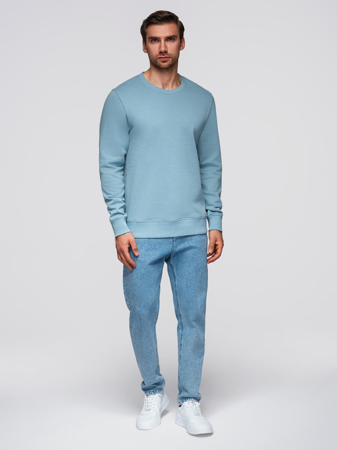 BASIC men's sweatshirt with round neckline - blue V7 OM-SSBN-0175