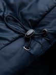 Men's quilted puffer jacket with hood - navy blue V4 OM-JAHP-0235
