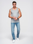 Men's BASIC cotton tank top - grey melange V2 OM-TSBT-0192
