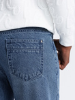 Pánské džínové kalhoty TAPERED FIT s dírami - tmavě modré V3 OM-PADP-0175