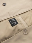 Elegant men's SLIM FIT trench coat with belt - beige V1 OM-COSC-0126