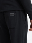 BASIC vyriškos medvilninės sportinės kelnės joggers - juodos spalvos V9 OM-PABS-0174