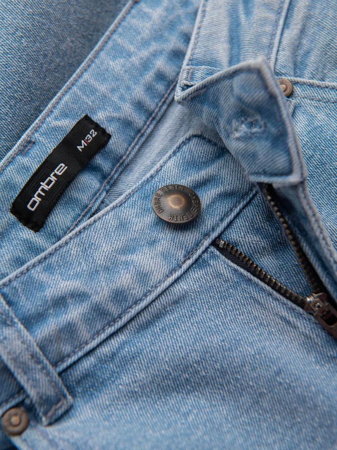 Pantaloni din denim CARROT FIT pentru bărbați cu frecare subtilă - albastru deschis V2 OM-PADP-0162