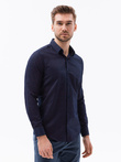 Men's shirt with long sleeves - navy/red K617