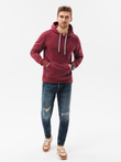 Men's hooded sweatshirt - dark red OM-SSBN-0120