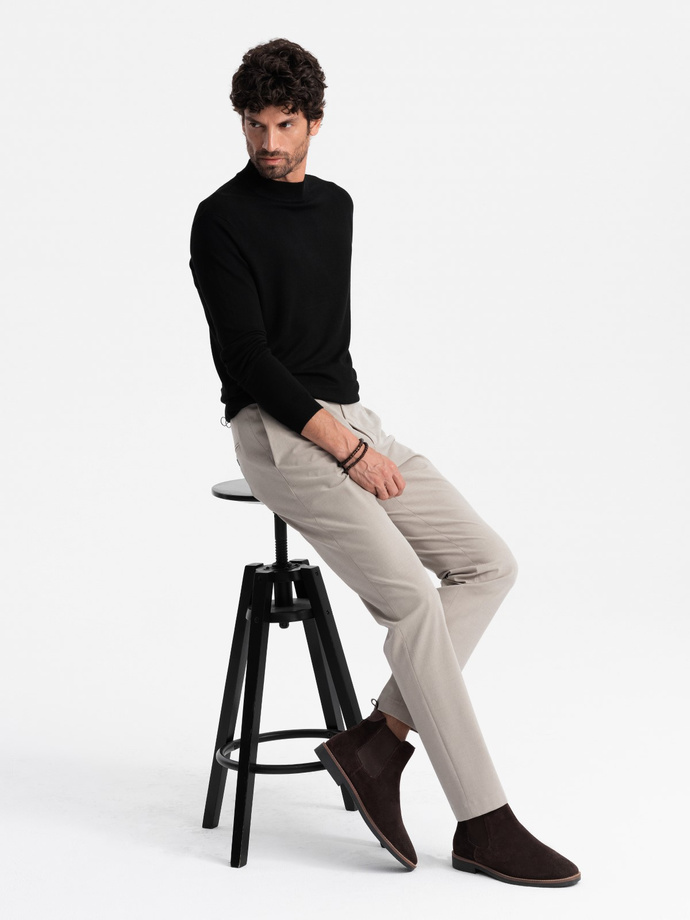 Pánské kožené boty - tmavě hnědé V1 OM-FOCS-0134