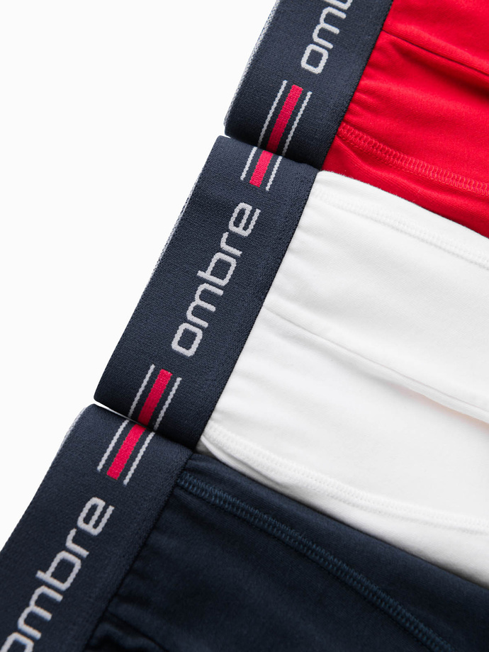Classic fit men's boxer shorts with striped elastic band - 3 pack mix OM-UNBO-0109