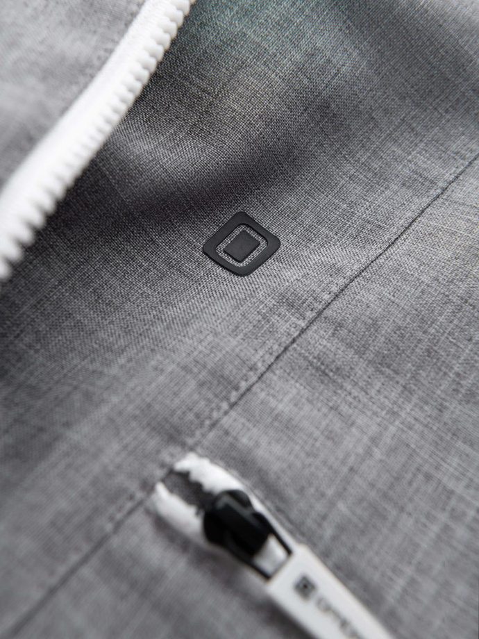 Jachetă sport ușoară pentru bărbați cu căptușeală fleece - gri V3 OM-JANP-0136