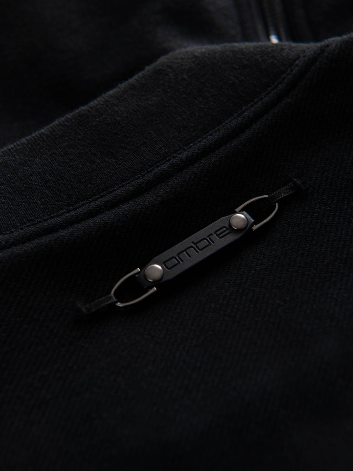 Jachetă bomber cu mâneci raglan pentru bărbați - negru V1 OM-JANP-0159