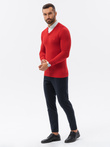 Men's sweater with white collar - red V4 E120