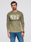 Men's urban print longsleeve - olive V1 OM-LSPT-0131