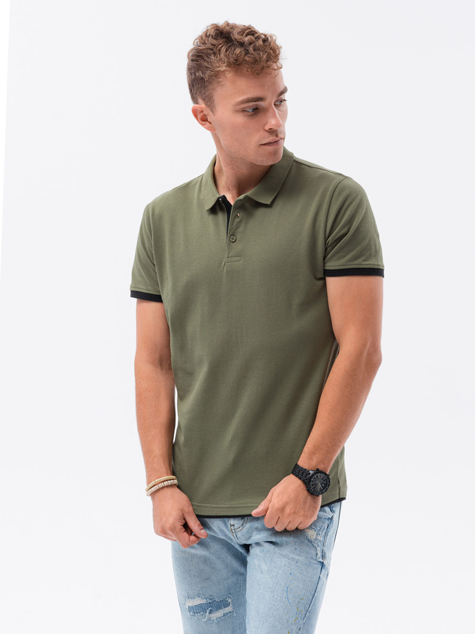 Men's plain polo shirt - olive S1382