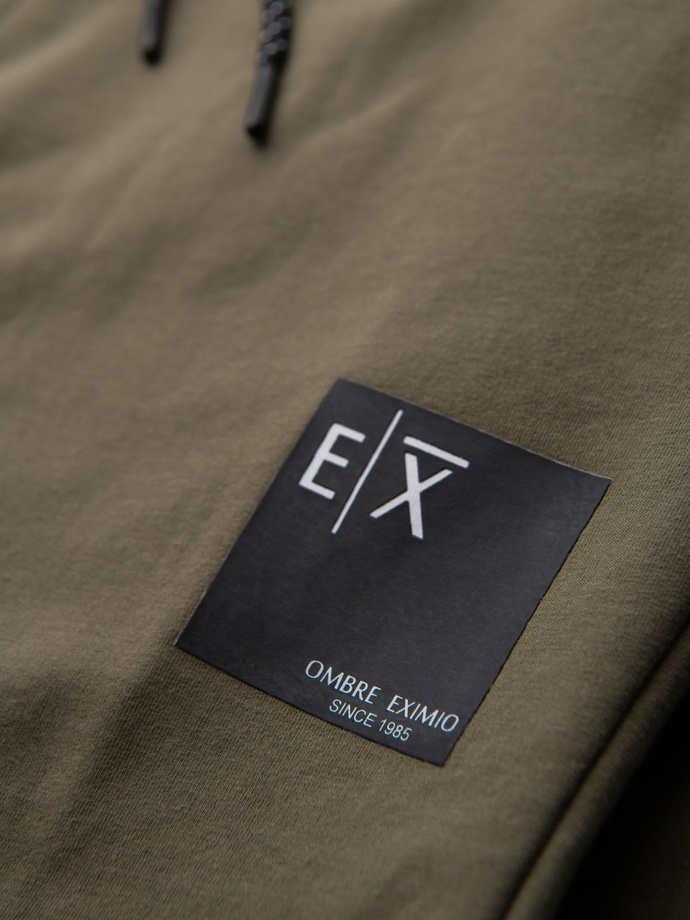 Men's sweatshirt set hoodie + sweatpants - olive V4 Z107 